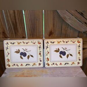 Set of 2 Royal Worcester Evesham Plum Pattern Cork Back Placemats